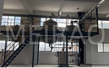 Detergent powder production line under installation