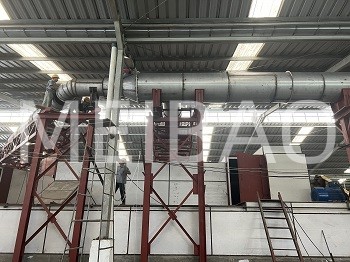 High clean hot air furnace under construction