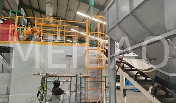 High clean hot air furnace under construction